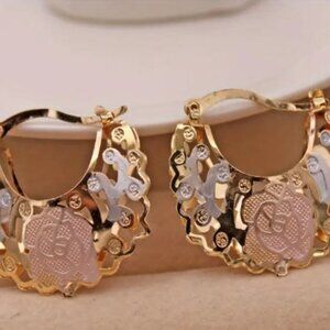 💥14K Plated Hollow Out Hoop Earrings,  Luxurious Style